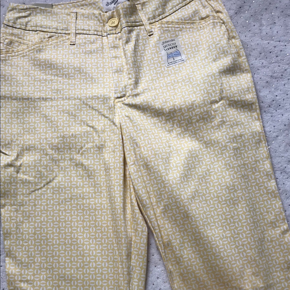Yellow and white Capri pants